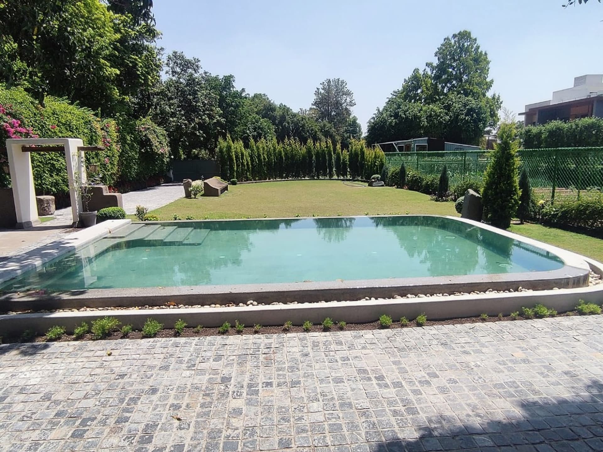 Premium villa pool environment with clean water presentation